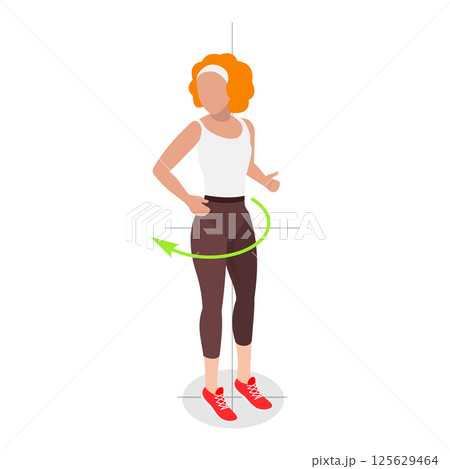 3D Isometric Flat  Illustration of Spine Movements. Item 1 125629464