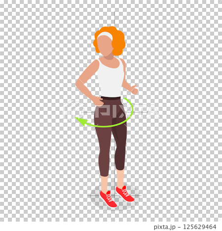 3D Isometric Flat  Illustration of Spine Movements. Item 1 125629464