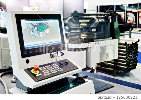 Control panel monitoring forming machine cnc Control panel monitoring forming machine cnc 125630223