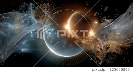 Abstractions and scenes on the theme of astrology 125630896