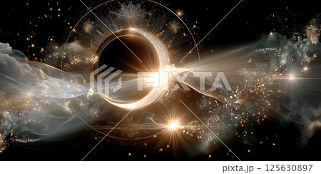 Abstractions and scenes on the theme of astrology 125630897