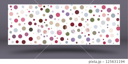 Seamless pattern of multicolored circles. Template for textures, textiles, wallpapers, banners, invitations and simple backgrounds. Layout for cover, poster, postcard, interior and decorative art Seamless pattern of multicolored circles. Template for textures, textiles, wallpapers, banners, invitations and simple backgrounds. Layout for cover, poster, postcard, interior and decorative art 125631194