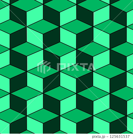 Seamless wallpaper of abstract background with green hexagons 125631537