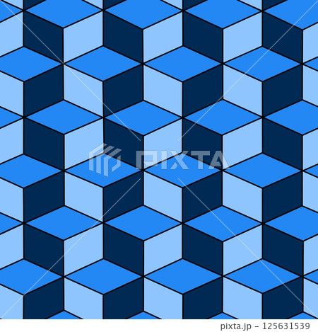 Seamless wallpaper of abstract background with blue tile with squares 125631539