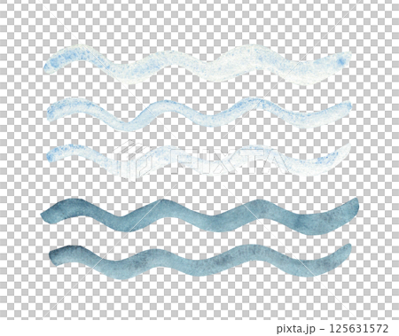 Sea waves or water flow lines. Hand drawn simple blue waved lines. Sea storm scribble. Hand drawn illustration isolated. Design element, texture or marine background. Sea waves or water flow lines. Hand drawn simple blue waved lines. Sea storm scribble. Hand drawn illustration isolated. Design element, texture or marine background. 125631572