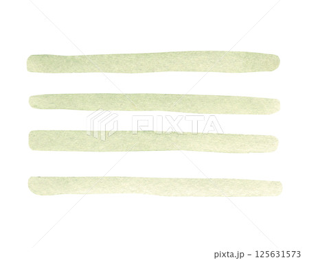 Light green Horizontal Brush Strokes, Lines. Watercolor Hand drawn pastel Stripes illustration isolated. Design element, texture or background. 125631573