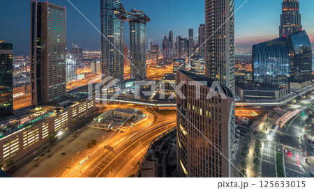Aerial view of new and tall buildings Timelapse 125633015