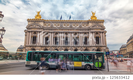 Palais or Opera Garnier The National Academy of Music timelapse hyperlapse in Paris, France. 125633412