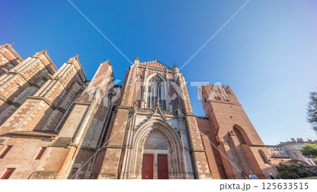 Saint Etienne Cathedral in Toulouse timelapse hyperlapse. France 125633515