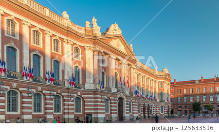 The Capitole de Toulouse timelapse hyperlapse showcases the historic city hall. France 125633516