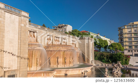 Fonte Luminosa fountain timelapse hyperlapse. Alameda public park in the city center. Lisbon. Portugal. 125633600