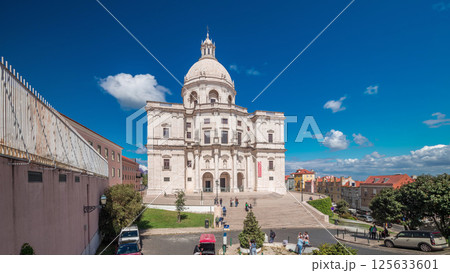 Main facade of National Pantheon aerial timelapse hyperlapse. Portugal. Main facade of National Pantheon aerial timelapse hyperlapse. Portugal. 125633601