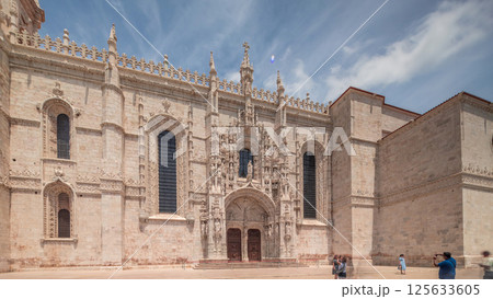 Mosteiro dos Jeronimos, located in the Belem district timelapse hyperlapse of Lisbon, Portugal. 125633605