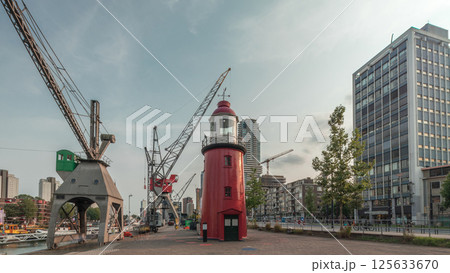 Hyperlapse of The Low Light of Hook of Holland in Rotterdam, Netherlands. 125633670