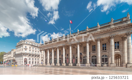 Grand Theatre de Bordeaux timelapse hyperlapse in France, home to the Opera National 125633721