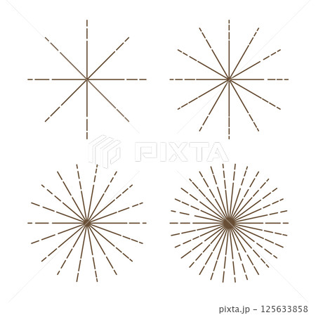 Radial circle thin line rays. Abstract sun, star, sunburst, sunset, sunrise vector icons set. Radial circle thin line rays. Abstract sun, star, sunburst, sunset, sunrise vector icons set. 125633858
