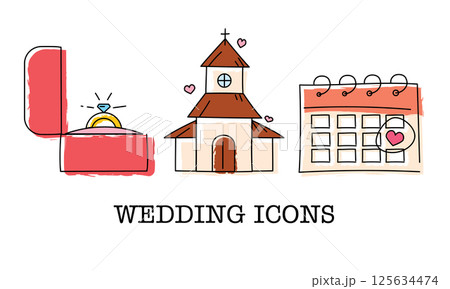 Romantic icons collection. Vector Romantic icons collection. Vector 125634474