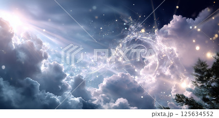 Astrology-themed abstracts and scenes, spiral in the sky, time and dial 125634552