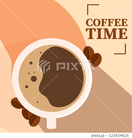 Coffee cup flatlay design. Vector 125634628