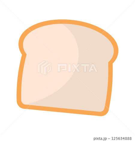 Slice of white bread. Vector 125634888