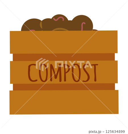 Wooden compost box full. Vector Wooden compost box full. Vector 125634899