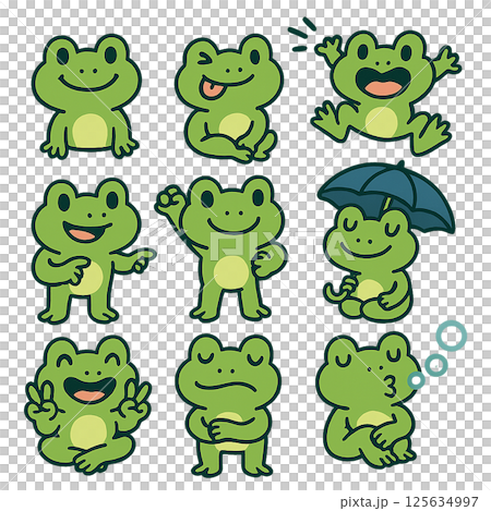 Frog various facial expressions set Frog various facial expressions set 125634997