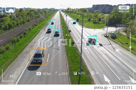 Traffic monitoring by AI, security system Traffic monitoring by AI, security system 125635151