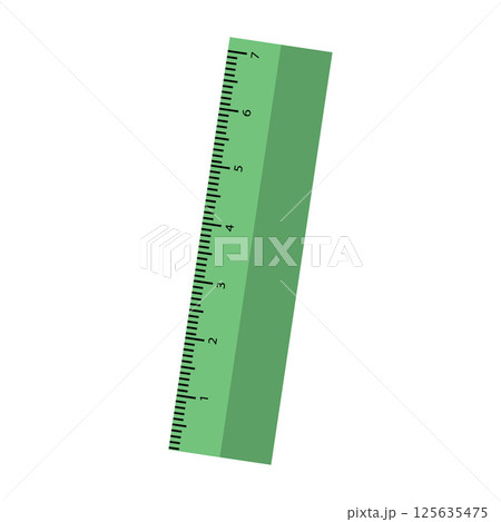 Green ruler with black marks. Vector 125635475