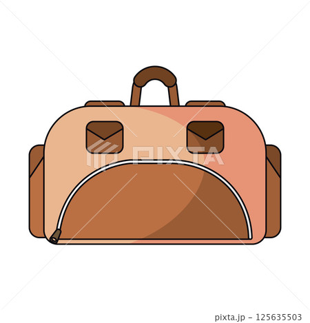 Colored leather travel duffel bag. Vector 125635503