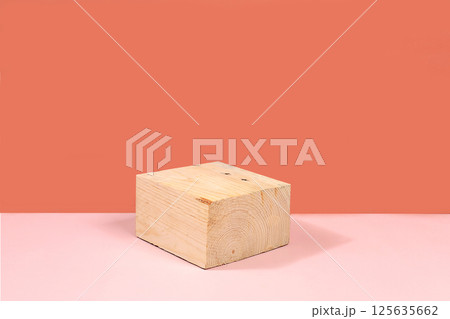 Empty pink table with wood saw cut for product presentation, rustic style, minimal ecological concept, summer or autumn layout for design, scene with geometric shapes with place for text, selective Empty pink table with wood saw cut for product presentation, rustic style, minimal ecological concept, summer or autumn layout for design, scene with geometric shapes with place for text, selective 125635662