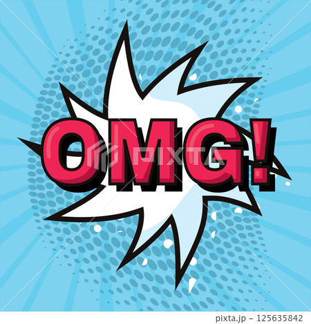 Comic explosion saying OMG. Vector Comic explosion saying OMG. Vector 125635842