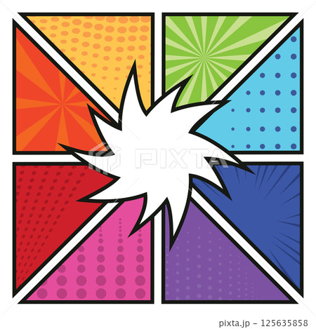 Comic frame with speech bubble. Vector 125635858