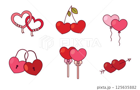 Colorful love heart icons. Vector Colorful love heart icons. Vector 125635882