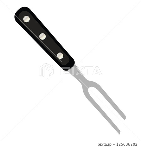 Black grill fork. Vector 125636202