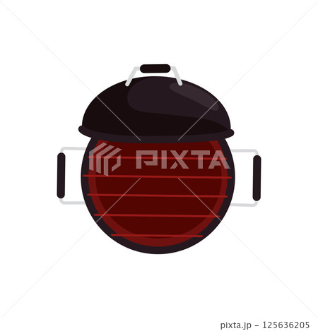 Round charcoal grill. Vector 125636205