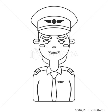Airline pilot cartoon. Vector Airline pilot cartoon. Vector 125636239