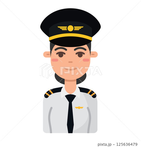Airline pilot cartoon. Vector Airline pilot cartoon. Vector 125636479