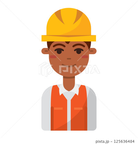 Male construction worker. Vector 125636484