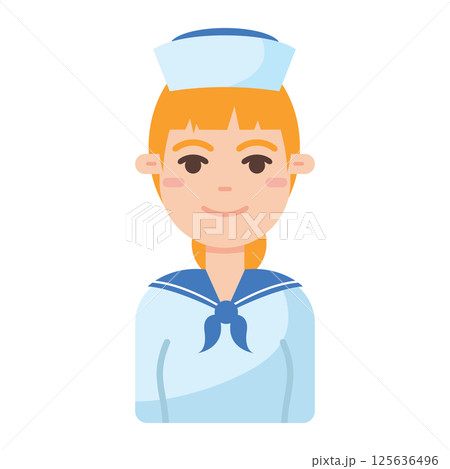 Cartoon female sailor. Vector Cartoon female sailor. Vector 125636496