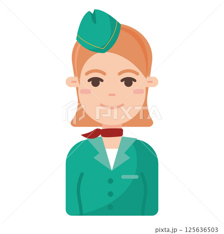 Flight attendant woman. Vector Flight attendant woman. Vector 125636503