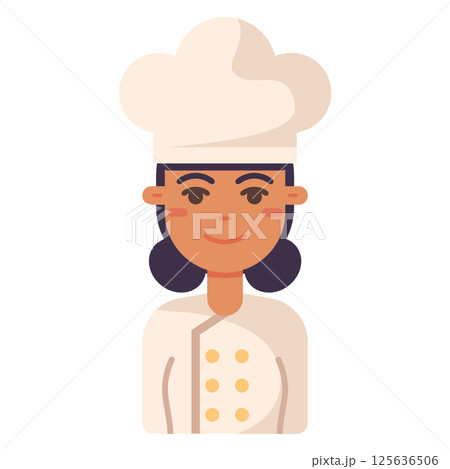 Smiling female chef. Vector 125636506