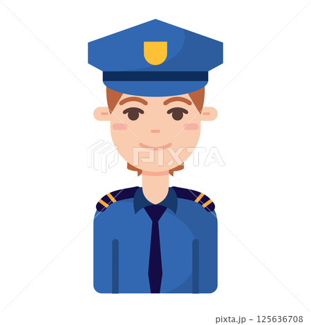 Male police officer. Vector 125636708