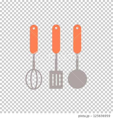 簡單的廚房用品圖標 125636959