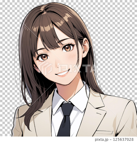 Japanese female business person (upper body, white background) Japanese female business person (upper body, white background) 125637028