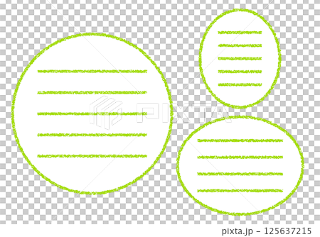 Hand-drawn crayon circular memo pad frame set 125637215