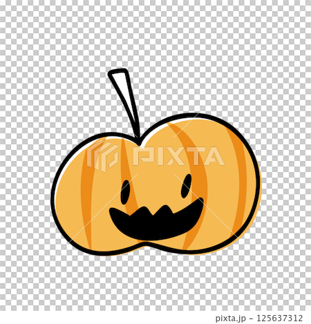 Hand-drawn cute illustration of Halloween jack-o-lantern Hand-drawn cute illustration of Halloween jack-o-lantern 125637312