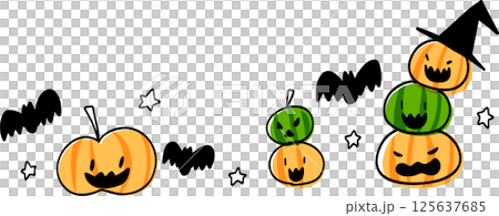 Halloween jack-o'-lantern hand drawn color illustration set Halloween jack-o'-lantern hand drawn color illustration set 125637685