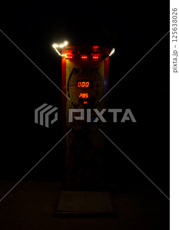 Night city. Business night at the resort. Automatic punching bag. Strength check. Rest in Batumi 125638026