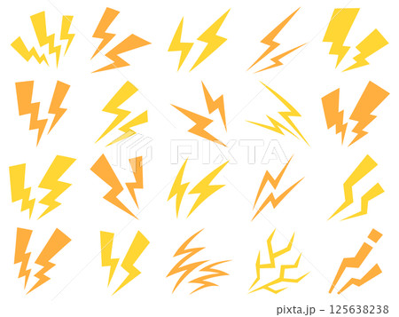 雷マークのイラストセット 125638238