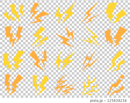 雷マークのイラストセット 125638238